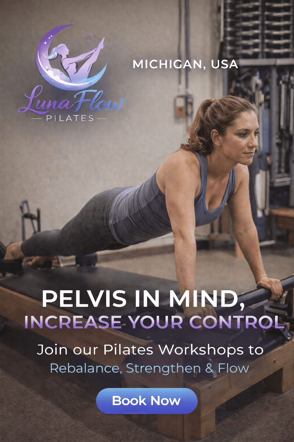 Pilates studio workshop promotion drafted by Youanai